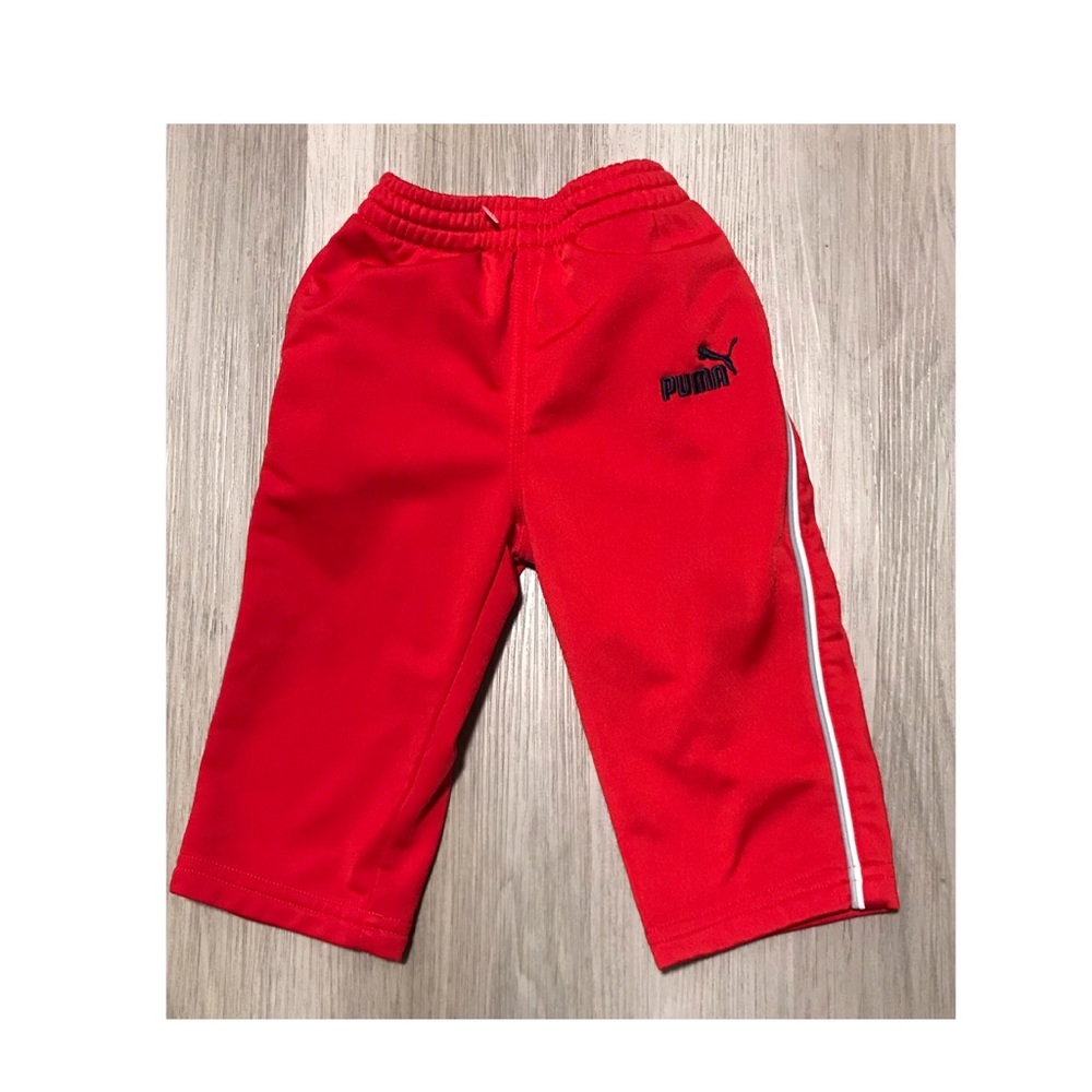 PUMA BABY RED JOGGERS SIZE 6-12 MONTHS NWOT